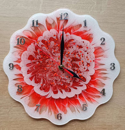 Nástěnné hodiny „Ohnivý květ“