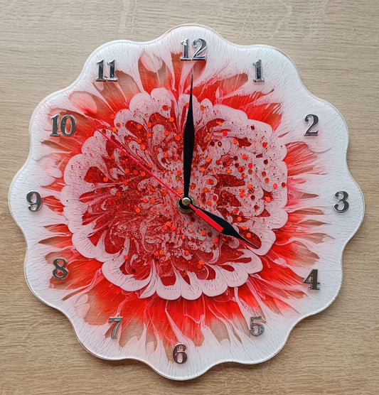 Nástěnné hodiny „Ohnivý květ“