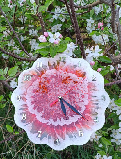 Nástěnné hodiny „Ohnivý květ“